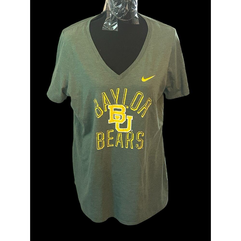 Baylor Bears Nike Women's XL Shirt Green V Neck Swoosh